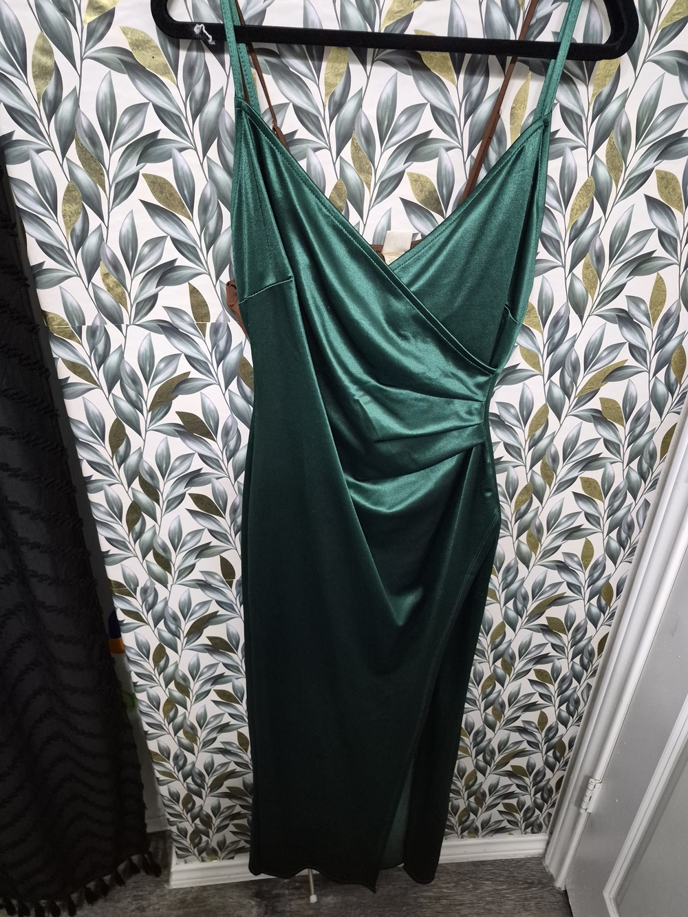 Emerald Green Satin Slip Dress